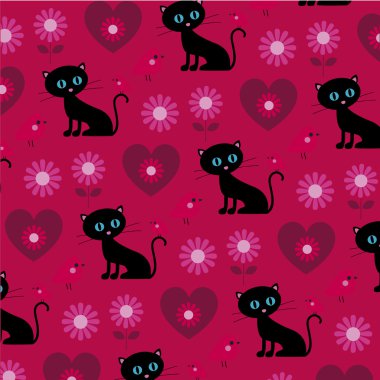 Sevgililer günü desen kediler