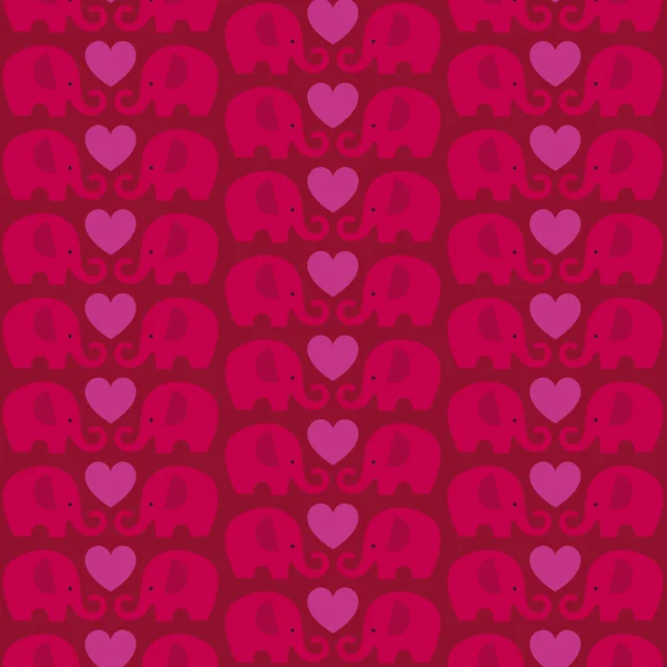 발렌타인 하루 코끼리 패턴 — 스톡 벡터