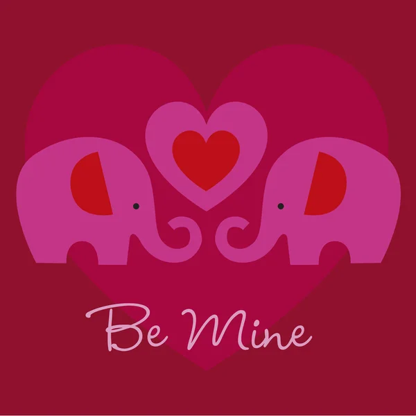 Schattig Valentine dag olifanten — Stockvector