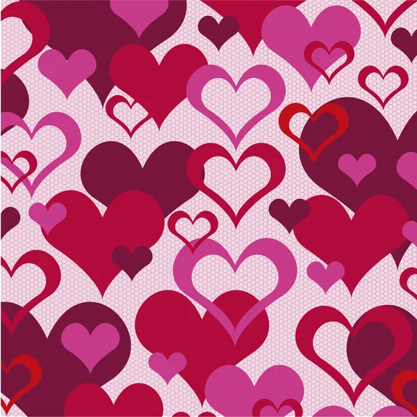 Patrón corazones día de San Valentín — Vector de stock