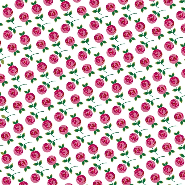 Mod rosa flores patrón — Archivo Imágenes Vectoriales
