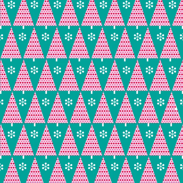 Polka dot christmas trees pattern — Stock Vector