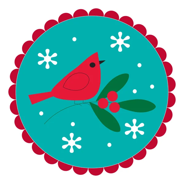 Boże Narodzenie ptak na gałęzi — Wektor stockowy