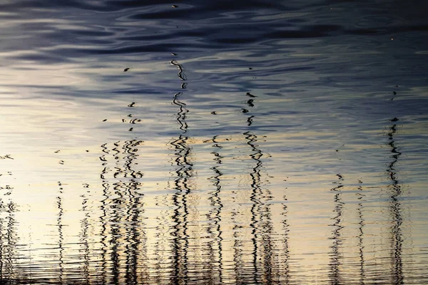 Fotografía Reflejos Las Aguas Del Puerto Aparejos Pesca Barcos Mástiles — Foto de Stock