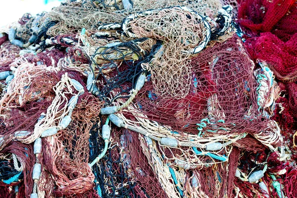 Foco Borrão Redes Pesca Bóias Equipamento Fotografia Texturas Marinhas — Fotografia de Stock