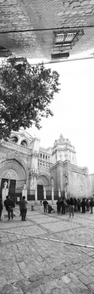 Antes Covid Toledo Toledo España 2020 Escena Grupo Turistas Junto — Foto de Stock