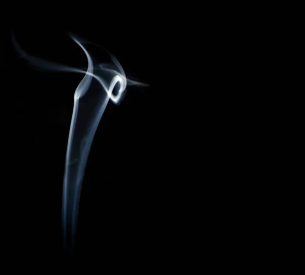 Fotografia Fumaça Branca Sobre Fundo Preto Foto Com Espaço Para — Fotografia de Stock