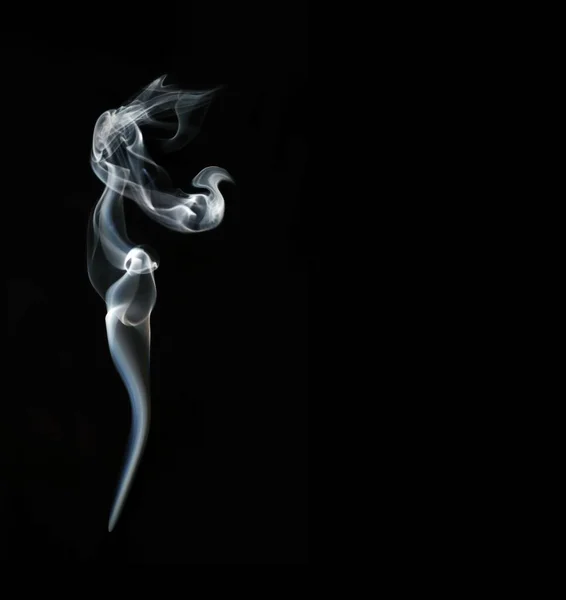 Fotografía Humo Blanco Sobre Fondo Negro Foto Con Espacio Para — Foto de Stock