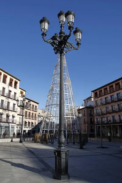 Vieux Lampadaire Dans Les Rues Tolède Espagne — Photo