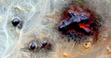 Afrika çöllerinin havadan soyut fotoğrafçılığı. 