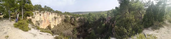 Panoramabild Över Geologiska Vridmomenten Provinsen Cuenca Castilla Mancha Spanien — Stockfoto