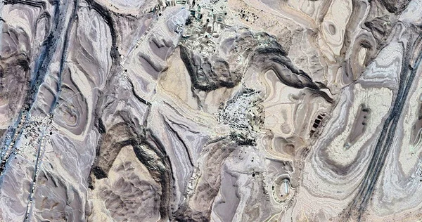 从空中对非洲沙漠的抽象摄影 沙漠景观的鸟瞰 — 图库照片