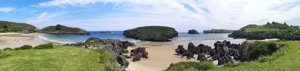 Panorâmica Praia Barro Llanes Astúrias Espanha — Fotografia de Stock