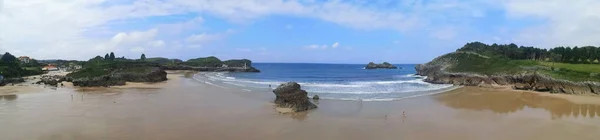 Panorámica Playa Palombina Llanes Asturias España — Foto de Stock