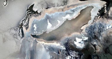 Afrika çöllerinin havadan soyut fotoğrafçılığı. Çöl manzaralarının havadan görünüşü, 