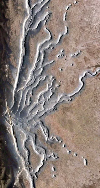 Afrika Çöllerinin Havadan Gelen Dikey Soyut Fotoğrafçılığı Çöl Manzaralarının Havadan — Stok fotoğraf