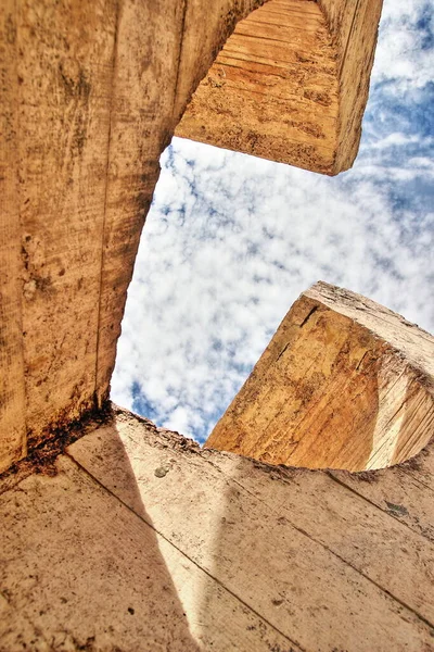 photographic  with different points of view of the sculpture by Eduardo Chillida 