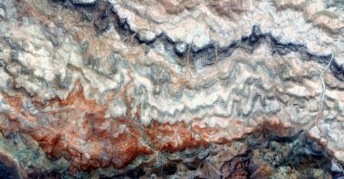   Afrika çöllerinin havadan soyut fotoğrafçılığı. Çöl manzaralarının havadan görünüşü, 