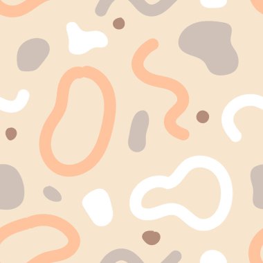 Toprak renklerinde soyut desen. Tekstil, baskı ve ambalaj için kusursuz doku.