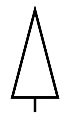 Vektör simgesi. Noel ağacı. Tek renkli resim beyaz arkaplanda izole edilmiş. Satır sanatı