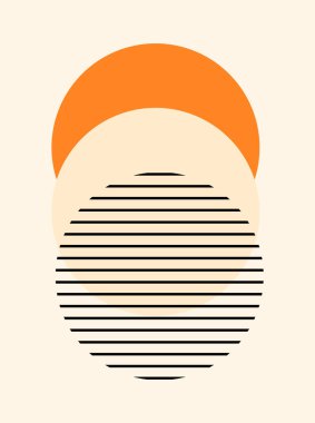 Soyut arkaplan. Çizgi çalışması. Çağdaş geometrik bileşim. Boho duvar dekoru. Yüzyıl ortası sanat baskısı. Vektör illüstrasyonu.