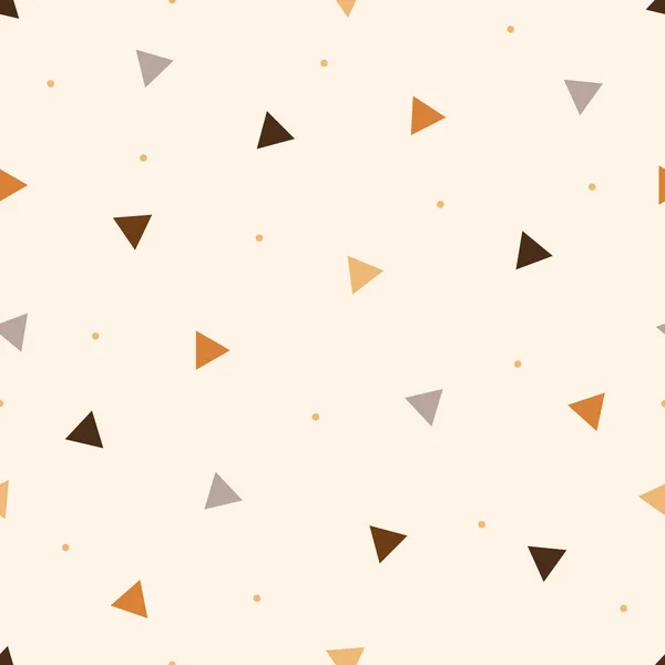 Nahtloses Muster Mit Dreiecken Und Punkten Abstrakter Hintergrund Vektorillustration Trendige — Stockvektor