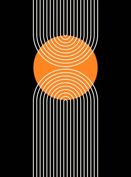 Абстрактный Фон Линейное Искусство Современный Геометрический Состав Стенной Декор Бохо — стоковый вектор