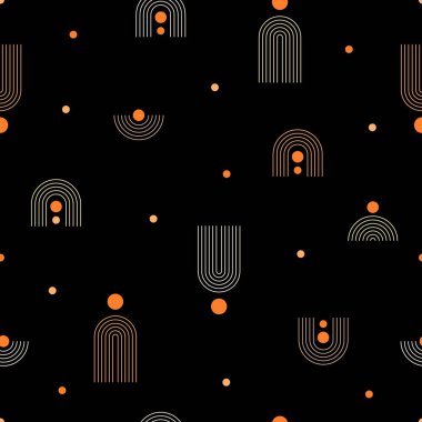 Geometrik şekilli kusursuz desen. Soyut arkaplan. Çizgi çalışması. Boho duvar dekoru.