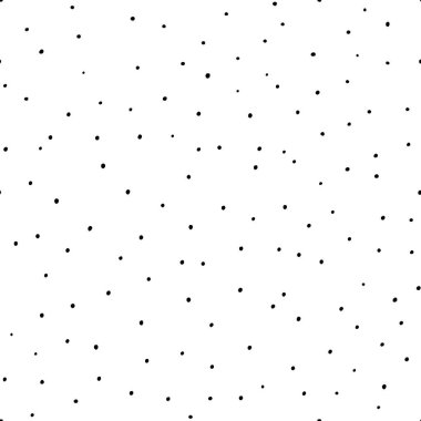 Kusursuz desen. Puantiyeli. Vektör çizimi. Beyaz arka planda siyah noktalar. Yazdırma için doku, tekstil.