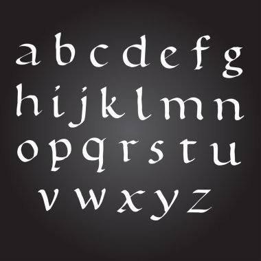 Bace vektör mürekkep alfabe. hat Abc harfleri boyalı. Boyalı alfabesi.