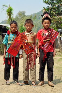 Üç genç savaşçının Nagaland, Hindistan