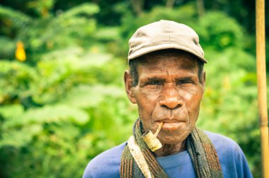 Man with smoking pipe