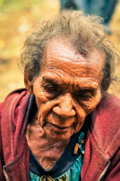 Sad woman in Papua New Guinea — Stock Photo, Image