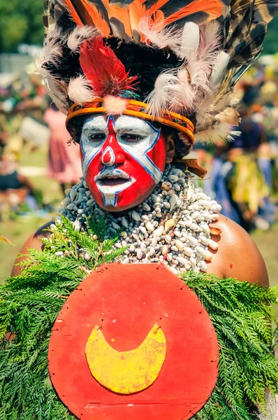 Papua Yeni Gine'deki geleneksel kostüm — Stok fotoğraf