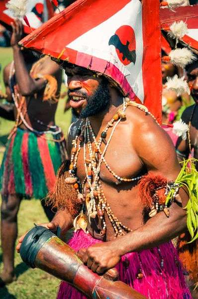 Мальчик на шоу Хагена в Папуа - Новой Гвинее — стоковое фото