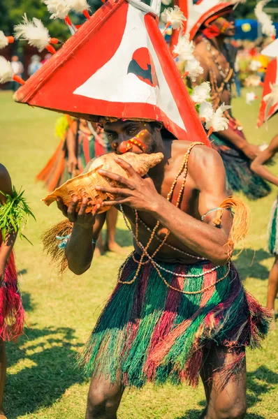 Jogando concha na Papua Nova Guiné — Fotografia de Stock