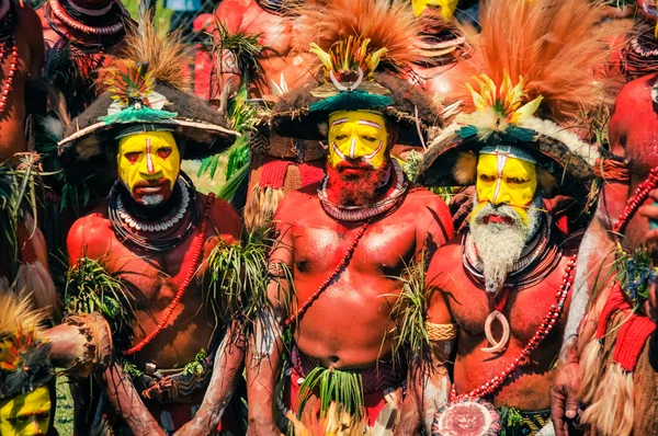 Üç adam Papua Yeni Gine — Stok fotoğraf