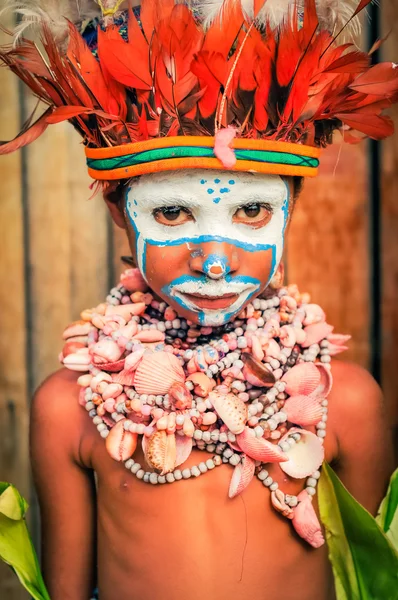 Carino ragazzo in Papua Nuova Guinea — Foto Stock