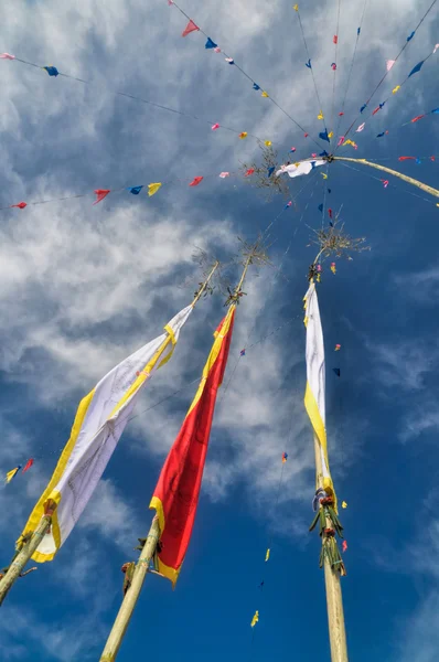 Banderas de oración budistas en nepal — Foto de Stock