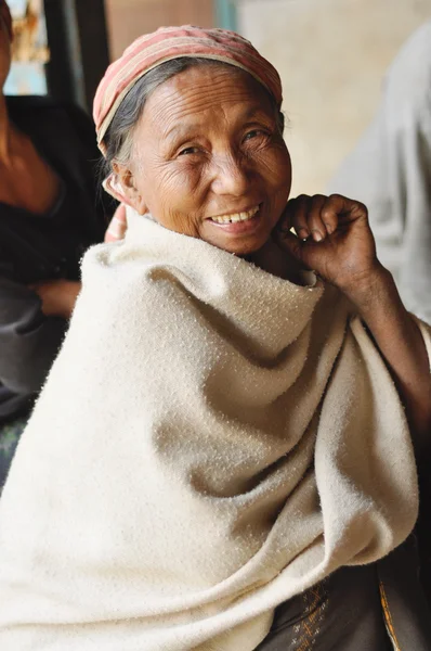 Happy old woman in Nagaland, India