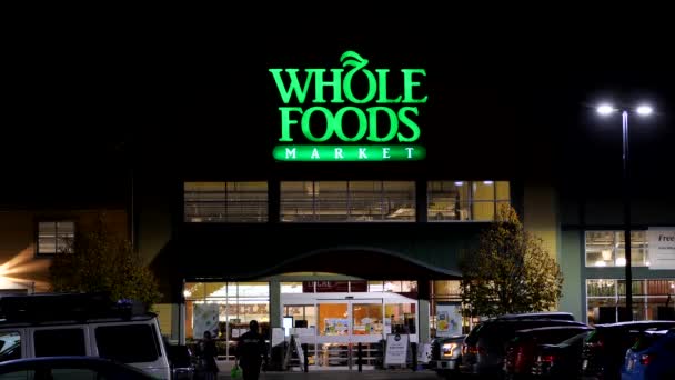 4K60Fps Whole Foods Klienci Sklep Spożywczy Supermarkecie Organicznym — Wideo stockowe