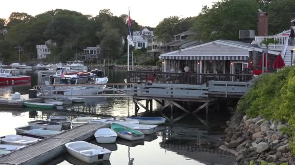 Barnacle Billy Słynna Restauracja Owocami Morza Perkins Cove Ogunquit Maine — Wideo stockowe