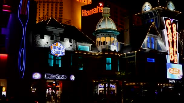 Las Vegas Harrah Casino Royale Beyaz Kale Ünlü Hamburger Restoranı — Stok video