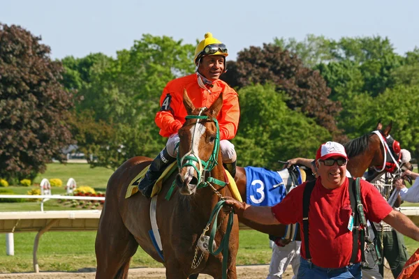 Jokey ve at kazanmak kutlamak