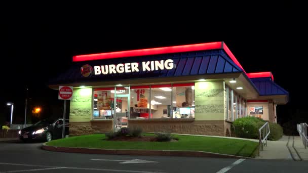 Burger king restoran — Stok video