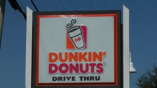 Dunkin Donuts σημάδι — Αρχείο Βίντεο