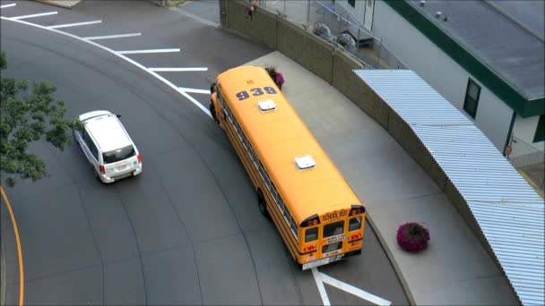 Parked School Bus — Stock Video