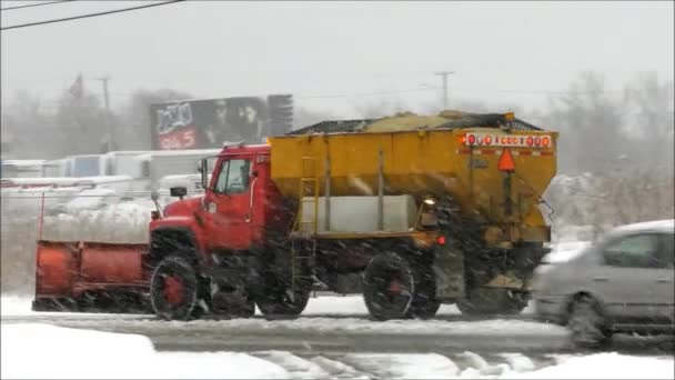 Snowplow Sander Guida — Video Stock