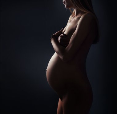 güzel bir hamile kadın silüeti