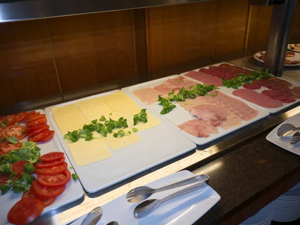 Mat på 4-stjärnigt hotellbuffé i Nerja Andalucia Spain — Stockfoto